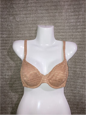 Vintage Victoria’s Secret Signature Bra 34D Unlined Full Coverage Nude Rare